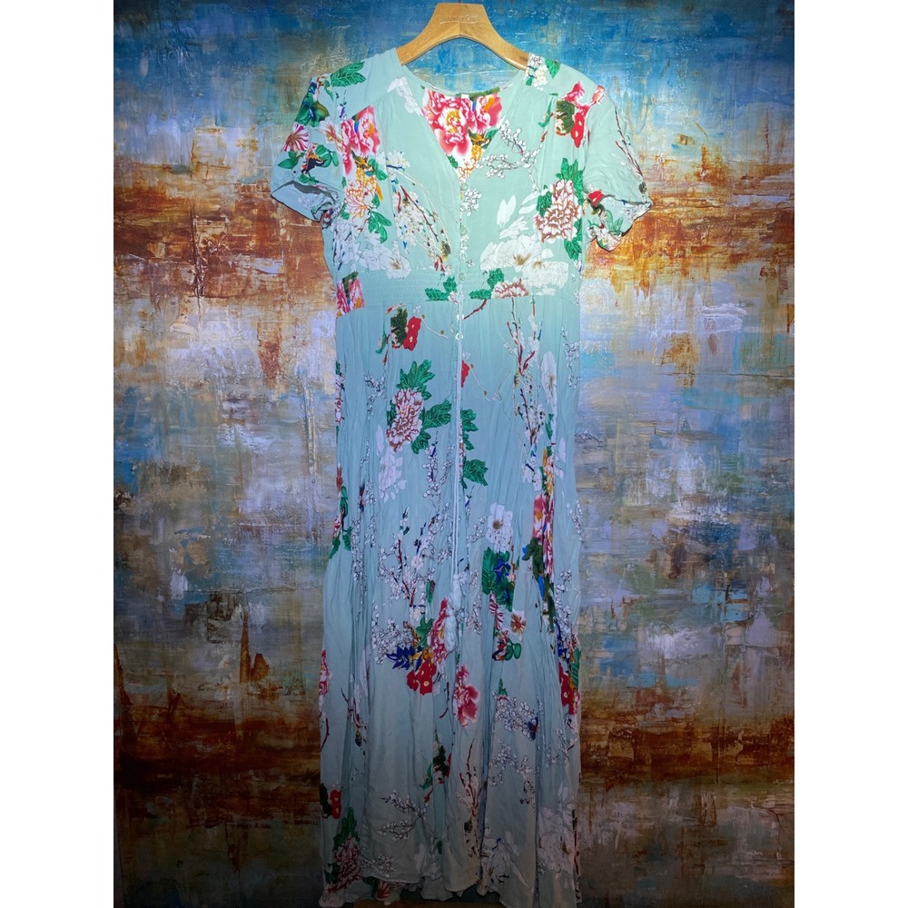 SHEIN Mint Green Floral Maxi Dress